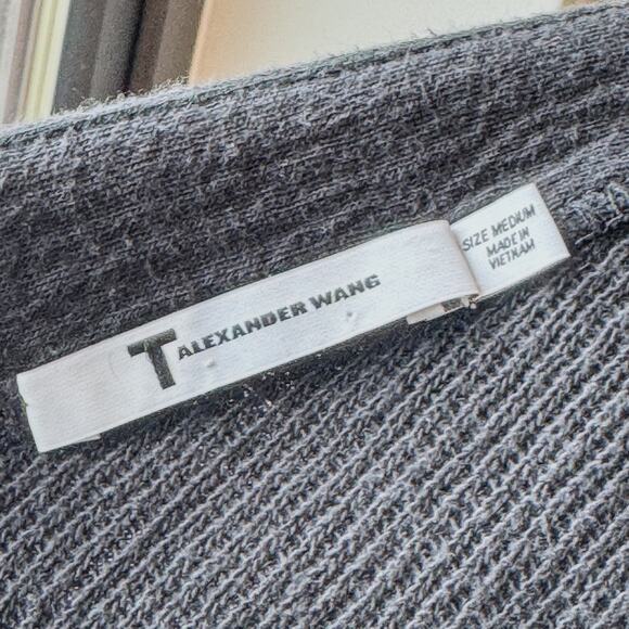 T by Alexander Wang Designer Black Faux Open Back Wrap Blazer Women's Medium - Picture 13 of 13